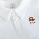 Badge Street Look Sleeve Polo Shirt For Baby Boy