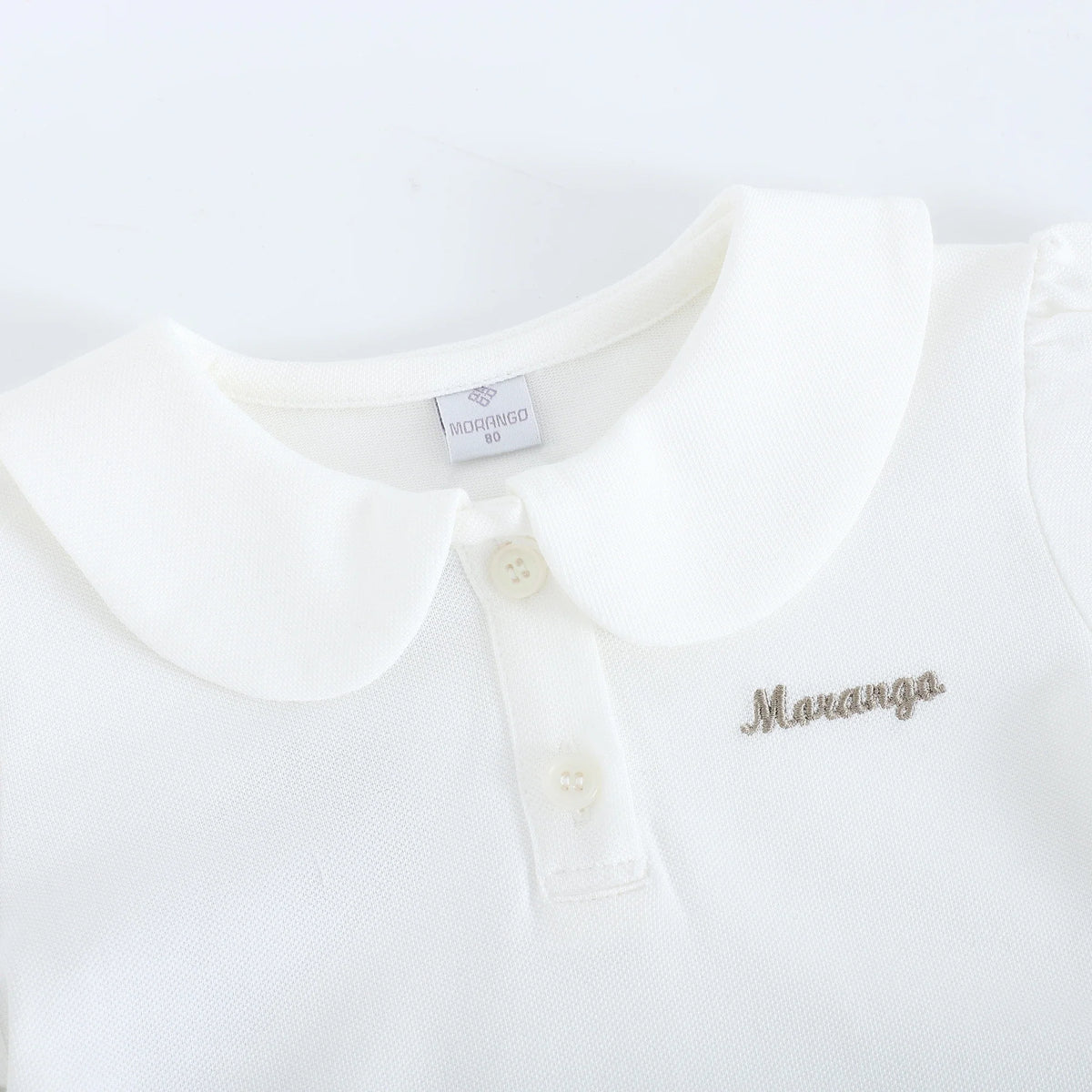 قميص بولو مطرز بأكمام منفوخة للبنات المواليد