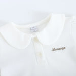 قميص بولو مطرز بأكمام منفوخة للبنات المواليد