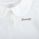 قميص بولو مطرز بأكمام منفوخة للبنات المواليد