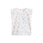 Printed Street Look Flutter Sleeve T.Shirt For Baby Girl