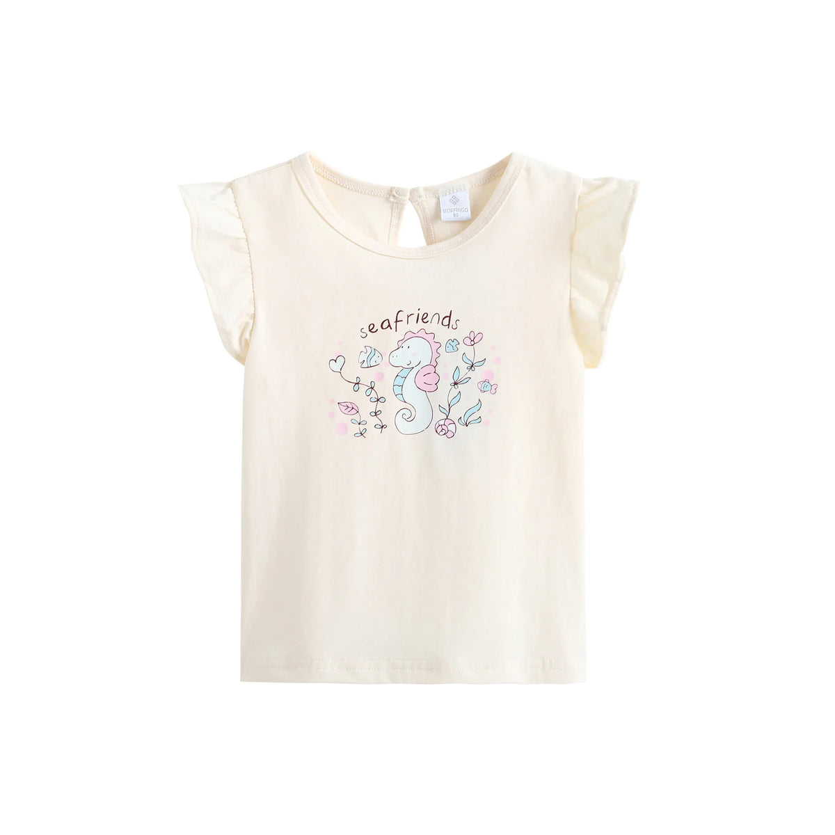 تيشيرت مطبوع بأكمام واسعة بتصميم عصري للبنات المواليد