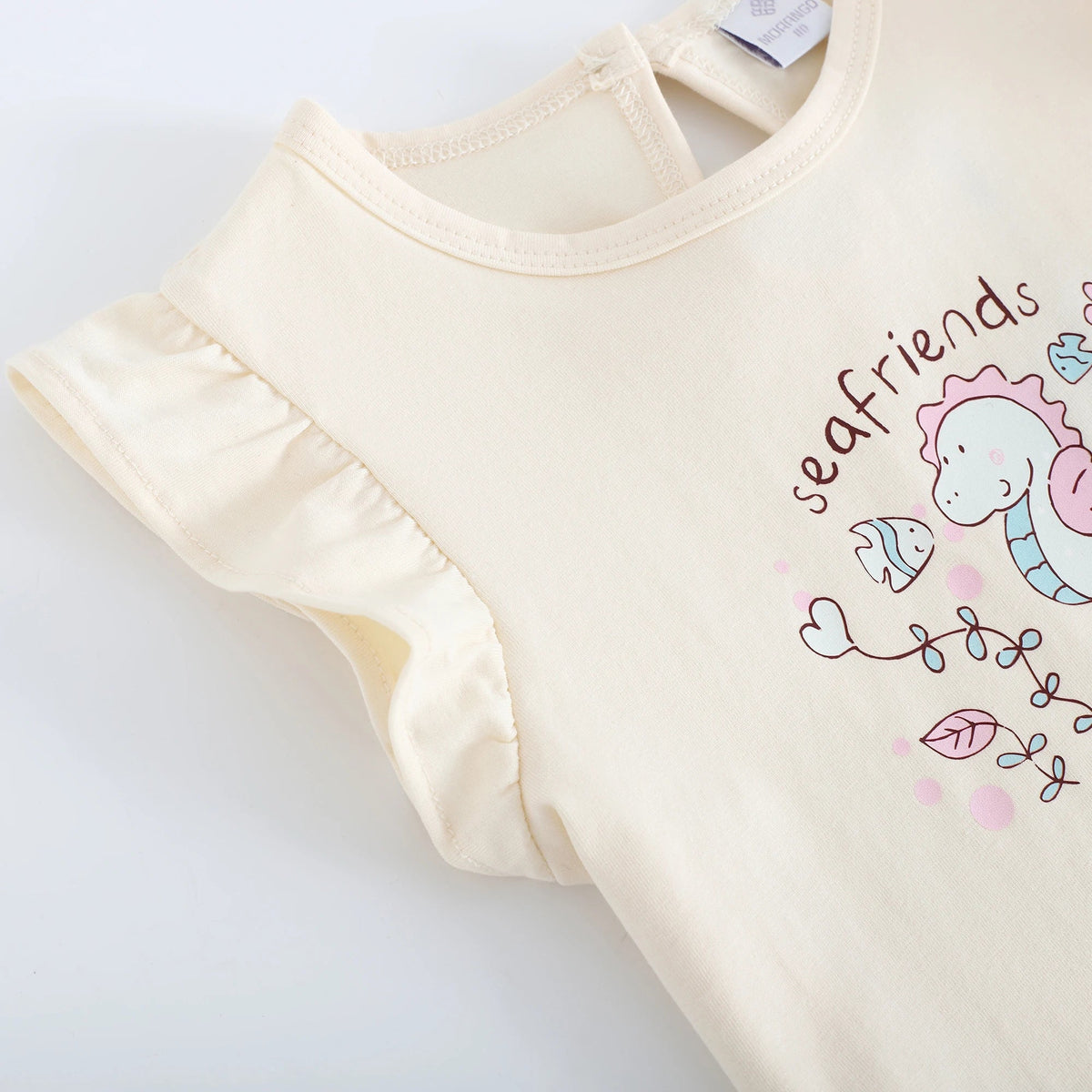 تيشيرت مطبوع بأكمام واسعة بتصميم عصري للبنات المواليد