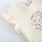 تيشيرت مطبوع بأكمام واسعة بتصميم عصري للبنات المواليد