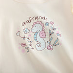 تيشيرت مطبوع بأكمام واسعة بتصميم عصري للبنات المواليد