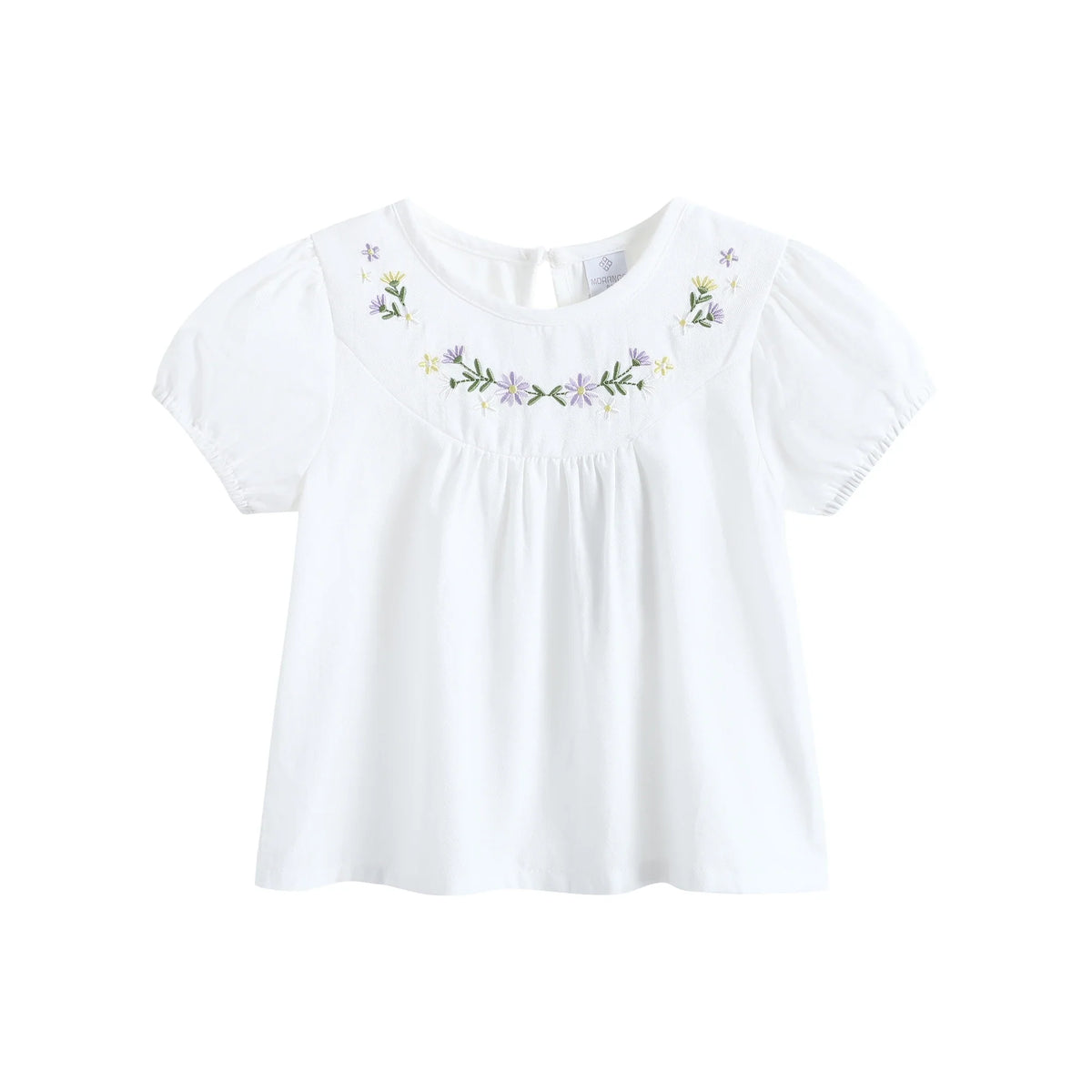 Floral Street Look Puff Sleeve Blouse For Baby Girl