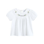 Floral Street Look Puff Sleeve Blouse For Baby Girl