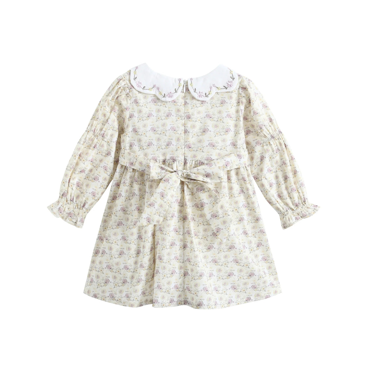 فستان بأكمام منفوخة مزين بنمط الزهور للبنات المواليد