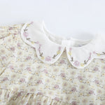 فستان بأكمام منفوخة مزين بنمط الزهور للبنات المواليد