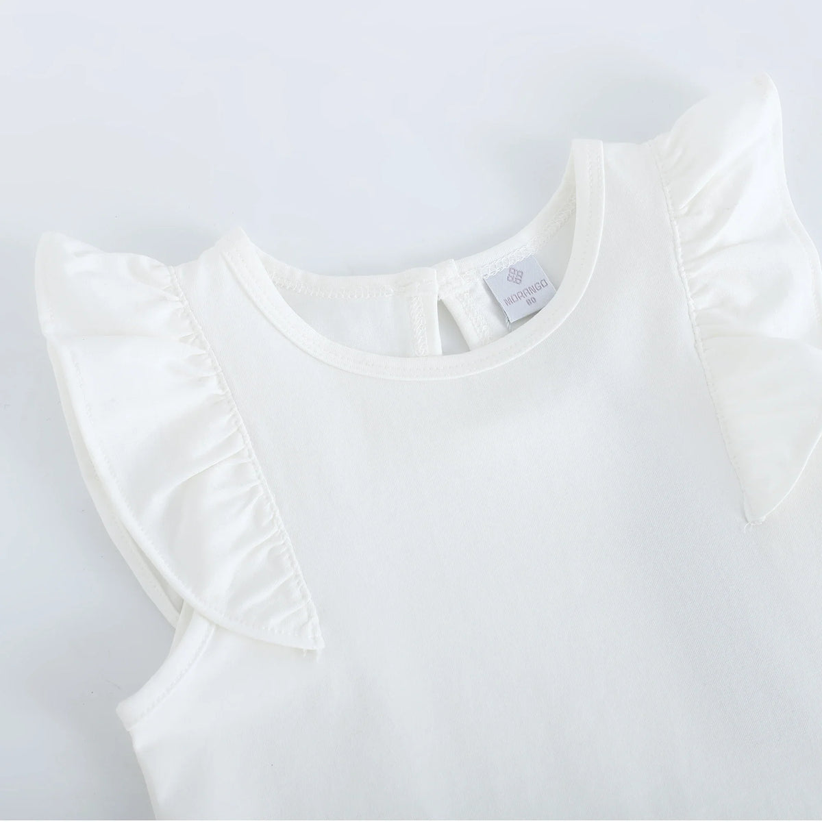 Plain Street Look Flutter Sleeve T.Shirt For Baby Girl