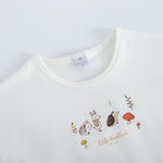 تيشيرت مطبوع بأكمام راجلان بتصميم عصري للبنات المواليد