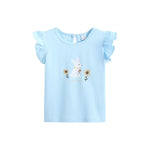 Printed Street Look Flutter Sleeve T.Shirt For Baby Girl