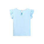 Printed Street Look Flutter Sleeve T.Shirt For Baby Girl