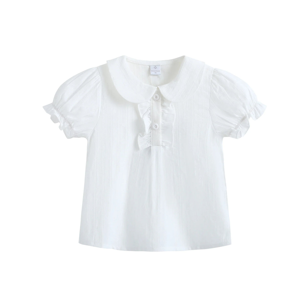 بلوزة بأكمام منفوخ بنقشة الجاكار للبنات المواليد