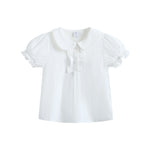 بلوزة بأكمام منفوخ بنقشة الجاكار للبنات المواليد