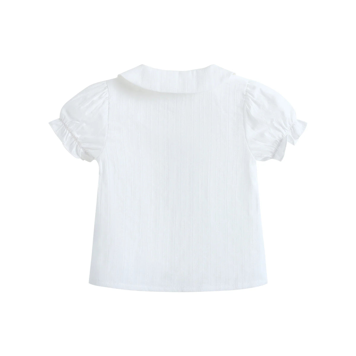 بلوزة بأكمام منفوخ بنقشة الجاكار للبنات المواليد