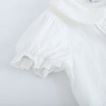 بلوزة بأكمام منفوخ بنقشة الجاكار للبنات المواليد