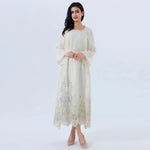 جلابية عصرية مزينة بنمط الزهور للنساء