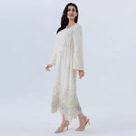 جلابية عصرية مزينة بنمط الزهور للنساء