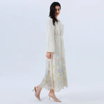 جلابية عصرية مزينة بنمط الزهور للنساء