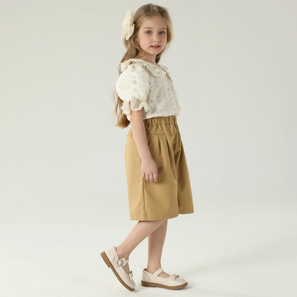 قميص مزين بنمط الزهور للبنات