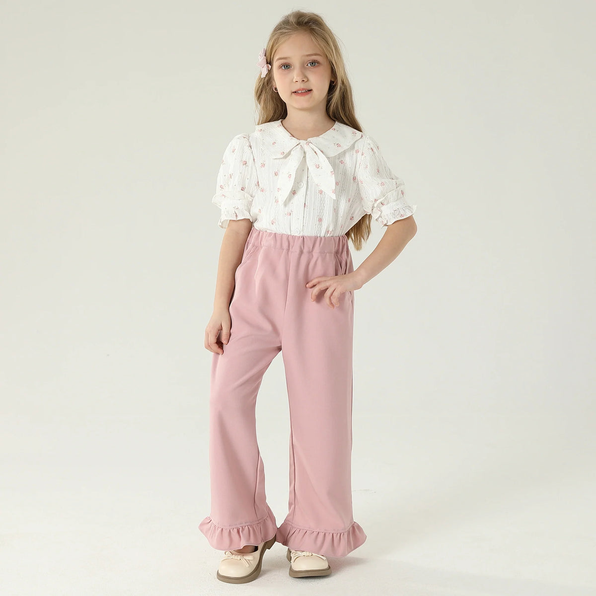 قميص بنمط الزهور للبنات