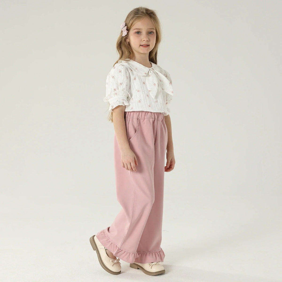 قميص بنمط الزهور للبنات