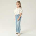 قميص مزين بنمط الزهور للبنات