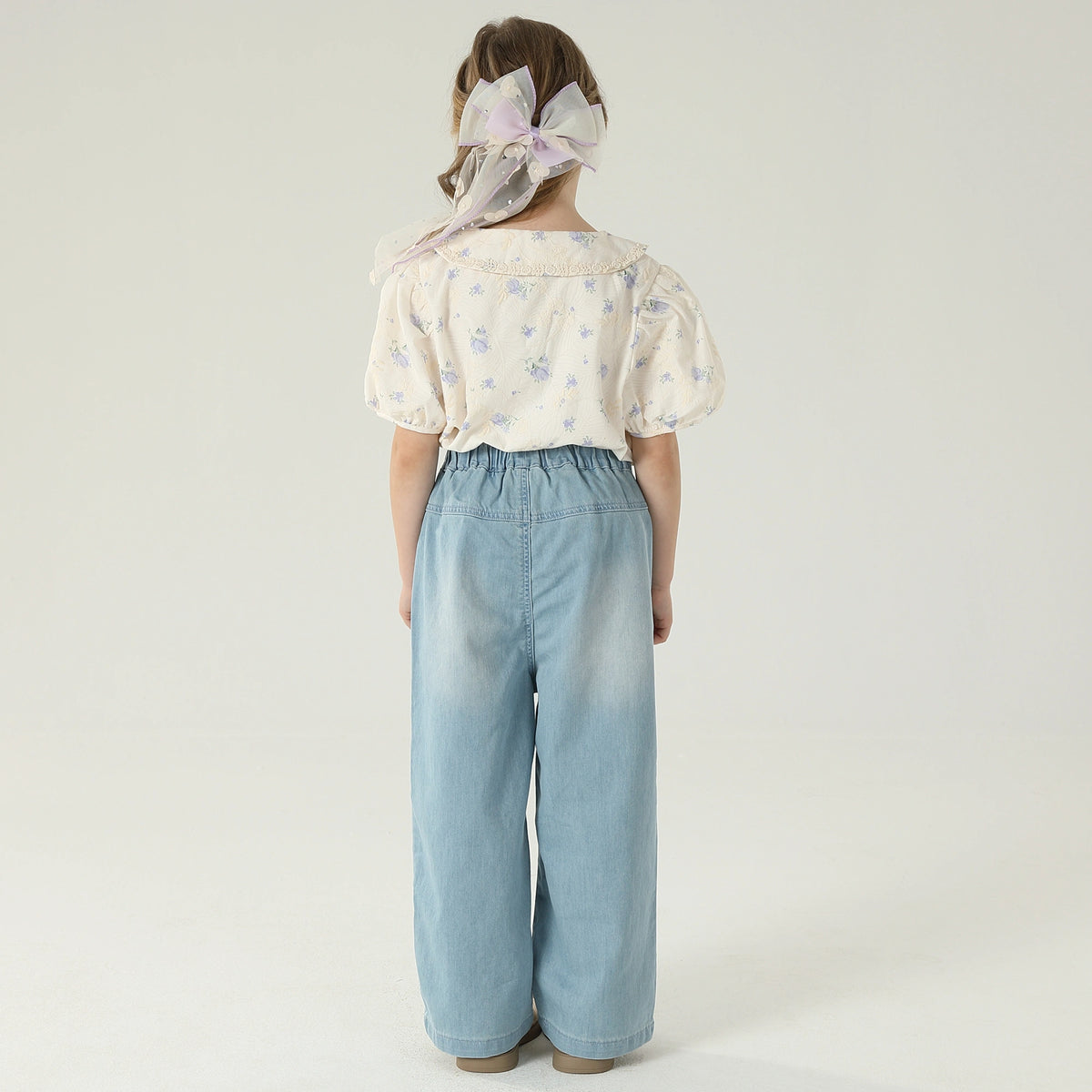 قميص مزين بنمط الزهور للبنات