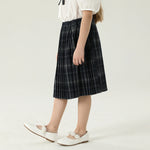 تنورة كاروهات بخصر مطاطي للبنات