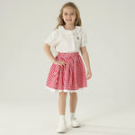 تنورة كاروهات بخصر مطاطي للبنات