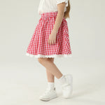 تنورة كاروهات بخصر مطاطي للبنات