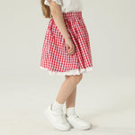 تنورة كاروهات بخصر مطاطي للبنات