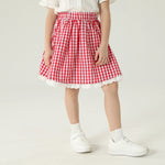 تنورة كاروهات بخصر مطاطي للبنات