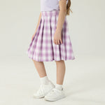 تنورة كاروهات بخصر مطاطي للبنات