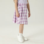 تنورة كاروهات بخصر مطاطي للبنات