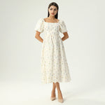 فستان عصري مزين بنمط الزهور للنساء