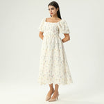 فستان عصري مزين بنمط الزهور للنساء