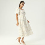 فستان عصري مزين بنمط الزهور للنساء