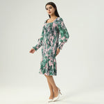 فستان عصري مزين بنمط الزهور للنساء