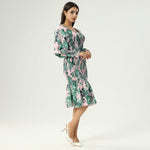 فستان عصري مزين بنمط الزهور للنساء