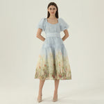 فستان عصري مزين بنمط الزهور للنساء