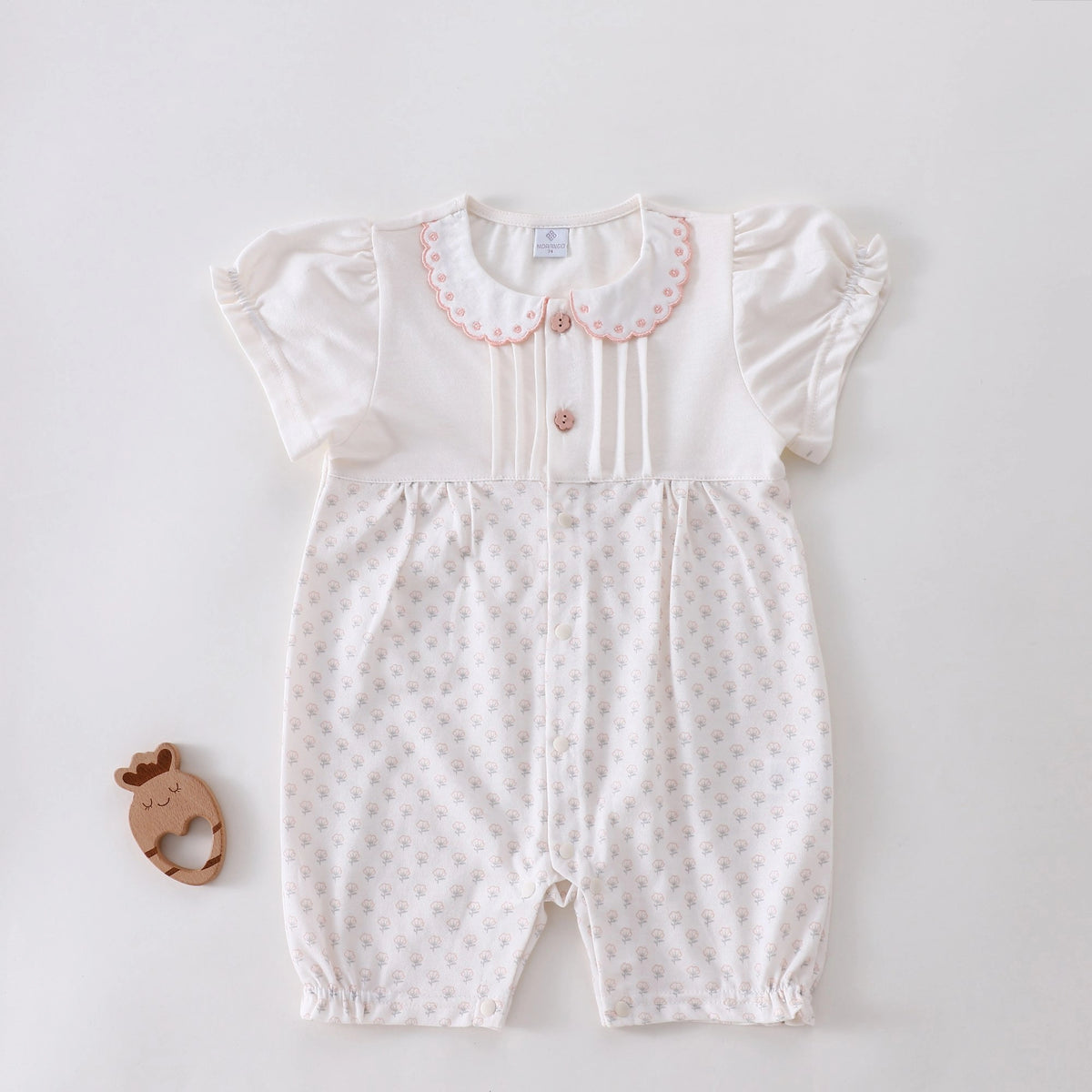 رومبير مزين بزهور للمواليد البنات