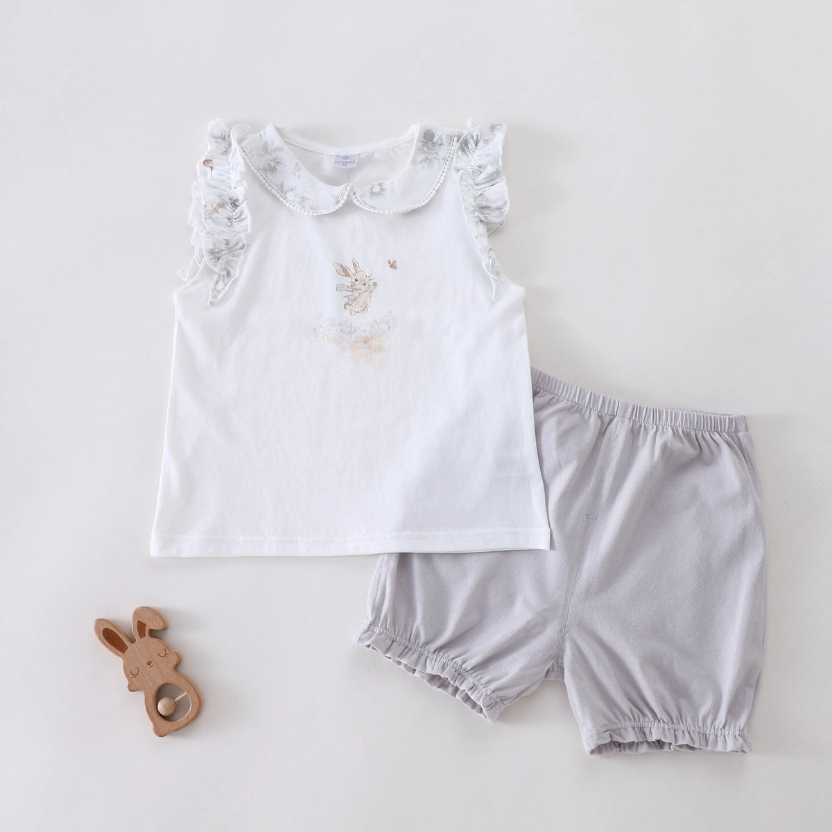 طقم سادة قطعتين للبنات المواليد