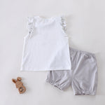 طقم سادة قطعتين للبنات المواليد