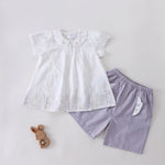 طقم سادة قطعتين للبنات المواليد