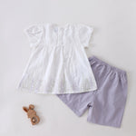 طقم سادة قطعتين للبنات المواليد