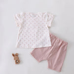 طقم سادة قطعتين للبنات المواليد