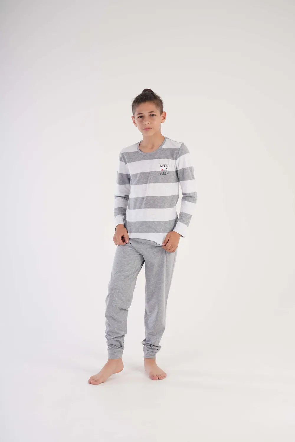 Pajama Set for Boys 9-10Y Gray Image