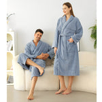 Grey Blue Bathrobe for Unisex Image